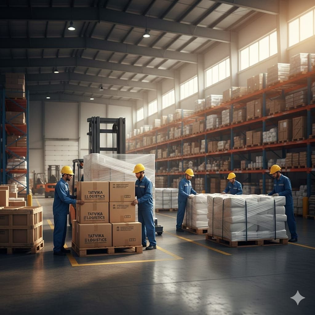 Forklift handling on the warehouse floor