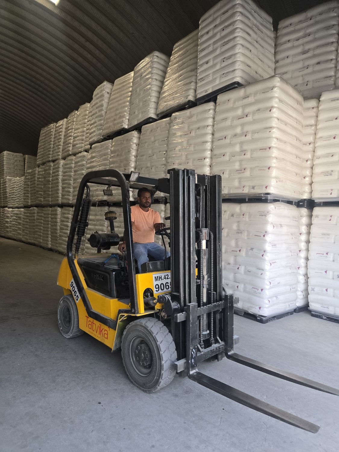 Forklift operations in the warehouse