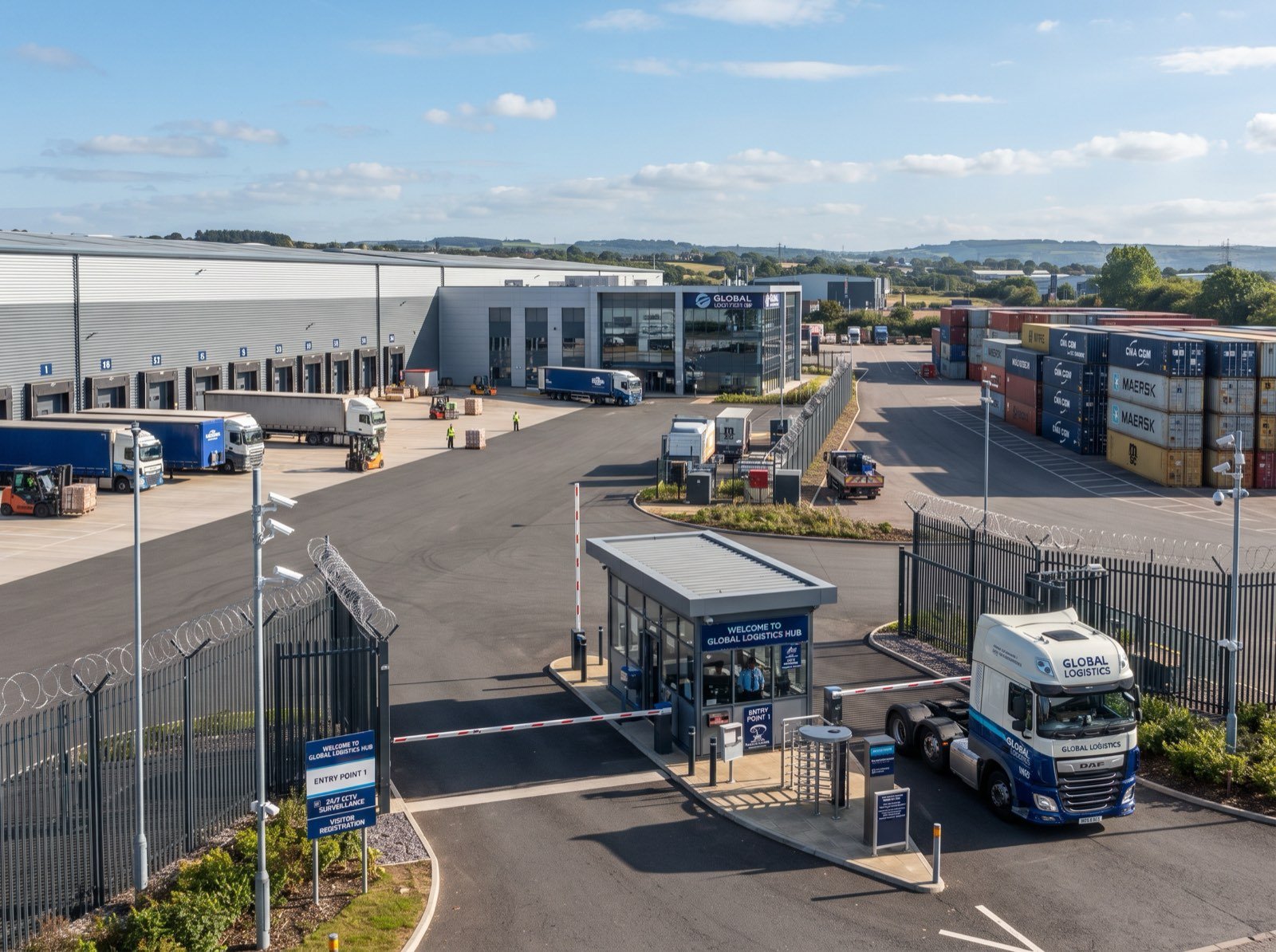 Secured, fenced yard facility under round-the-clock surveillance