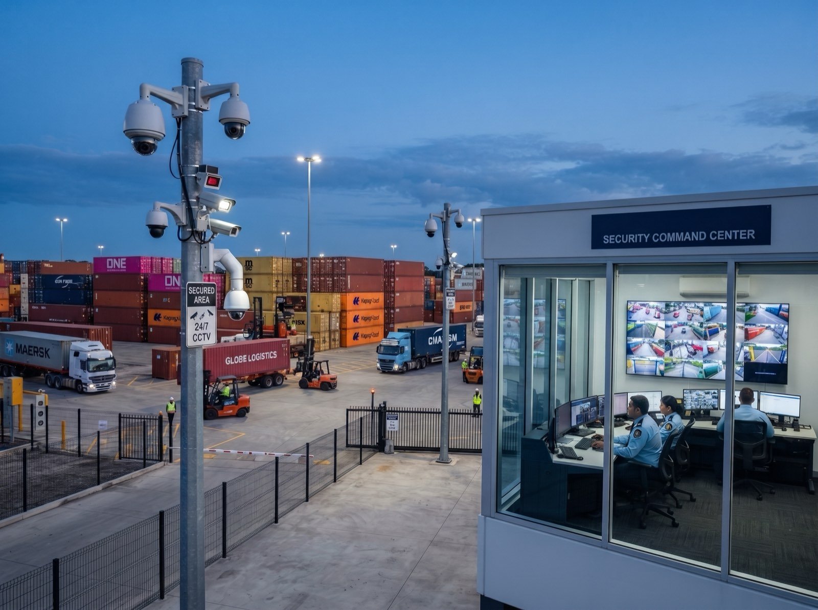 24x7 CCTV monitoring of Tatvika's open container yard at Mundra